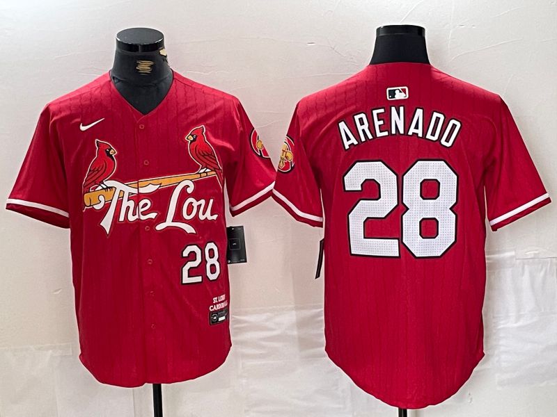 Men St.Louis Cardinals #28 Arenado Red City Edition 2024 Nike MLB Jersey style 1